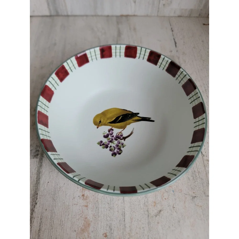 Lenox goldfinch bird bowl winter greetings everyday Xmas home kitchen